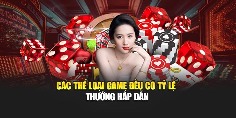 Các thể loại game đều có tỷ lệ thưởng hấp dẫn